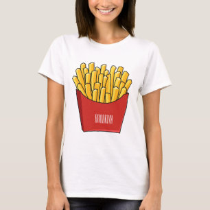 Camiseta Ilustração de desenho animado francês