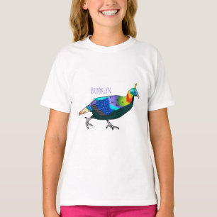 Camiseta Ilustração de desenho animado monal de aves do Him