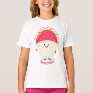 Camiseta Ilustração de desenho animado rosa-claro