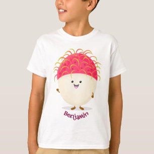 Camiseta Ilustração de desenho animado rosa-claro