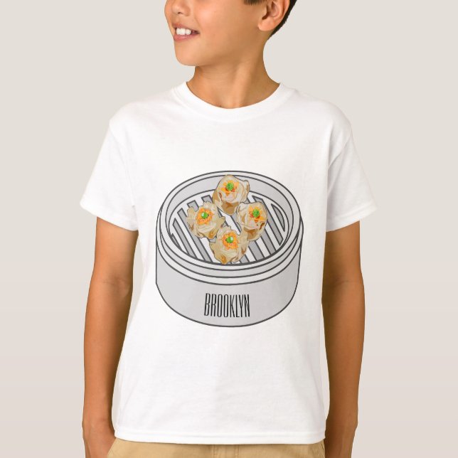 Camiseta Ilustração de desenho animado Shumai dim sum (Frente)