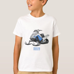 Camiseta Ilustração de desenho animado Snowmobile