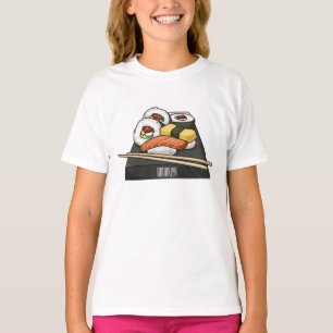 Camiseta Ilustração de desenho animado Sushi