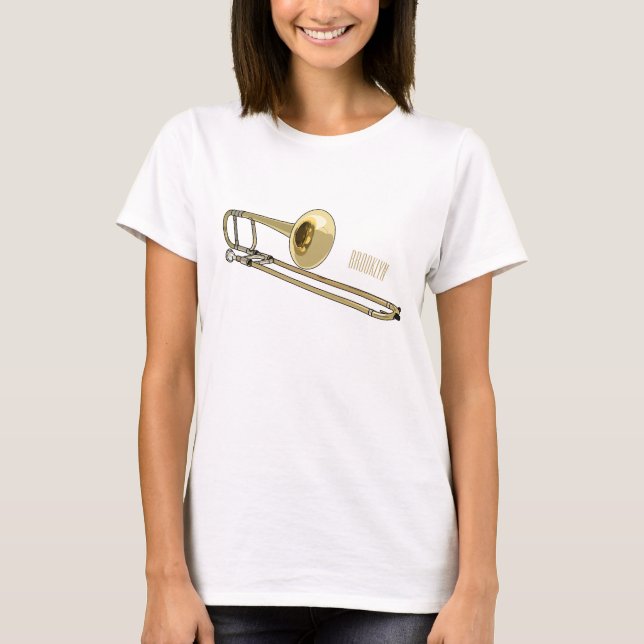 Camiseta Ilustração de desenho animado Trombone (Frente)