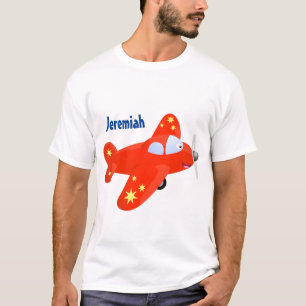 Camiseta Ilustração de desenho animado voador de avião verm