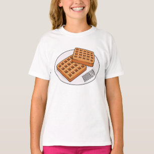 Camiseta Ilustração de desenho animado Waffle