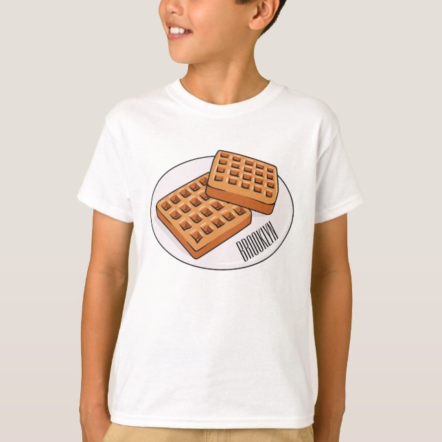 Camiseta Ilustração de desenho animado Waffle (Frente)