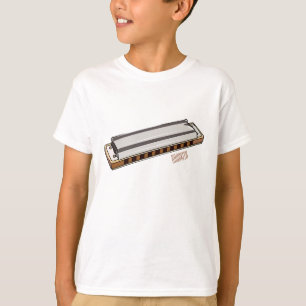 Camiseta Ilustração de desenho da Harmonica