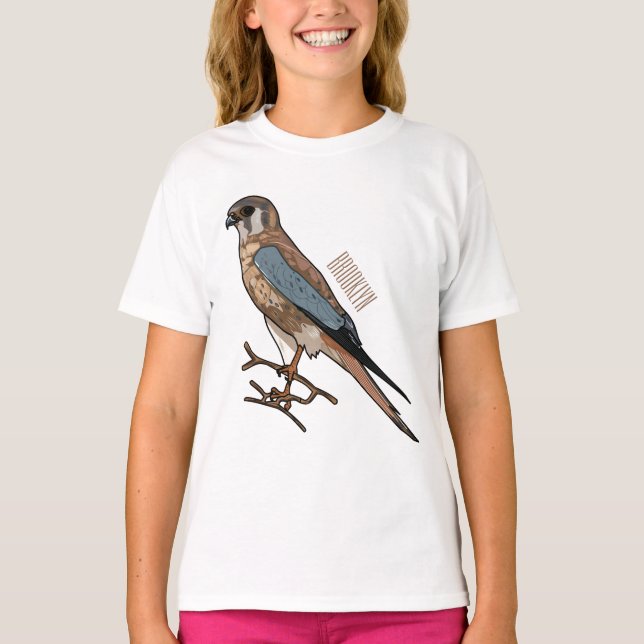 Camiseta Ilustração de desenho de aves do estrel americano (Frente)