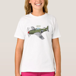 Camiseta Ilustração de desenho de avião militar