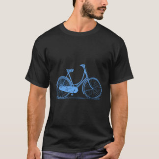 Camiseta Ilustração de Desenho de Bicicleta Escola Antiga R