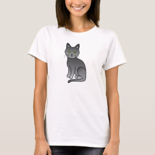 Camiseta Ilustração de desenho de coroa gata Korat