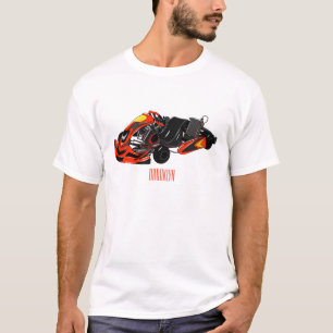 Camiseta Ilustração de desenho de corrida de Kart