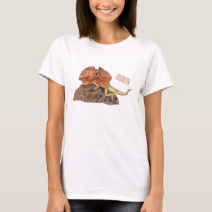 Camiseta Ilustração de desenho de lagarto de pescoço frito