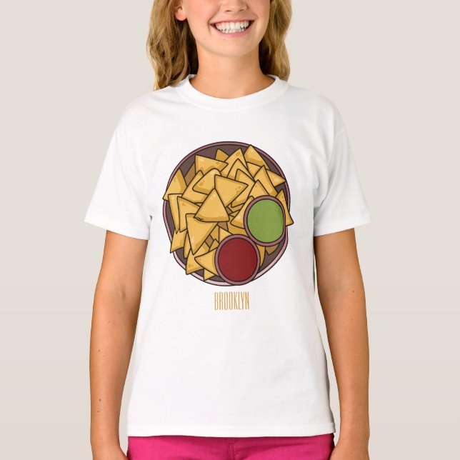 Camiseta Ilustração de desenho de Nachos (Frente)