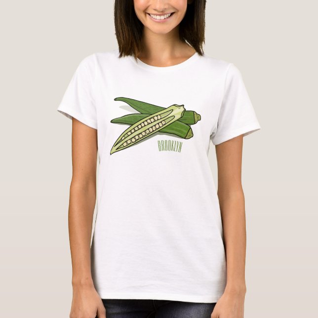 Camiseta Ilustração de desenho de Okra (Frente)
