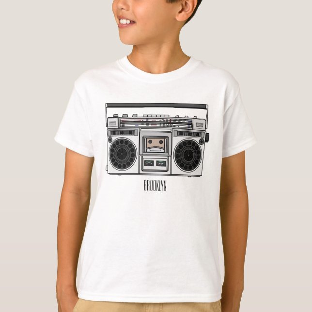 Camiseta Ilustração de desenho de rádio (Frente)