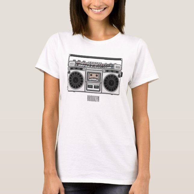 Camiseta Ilustração de desenho de rádio (Frente)