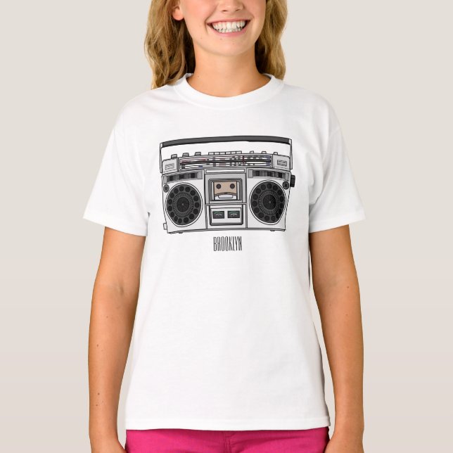 Camiseta Ilustração de desenho de rádio (Frente)