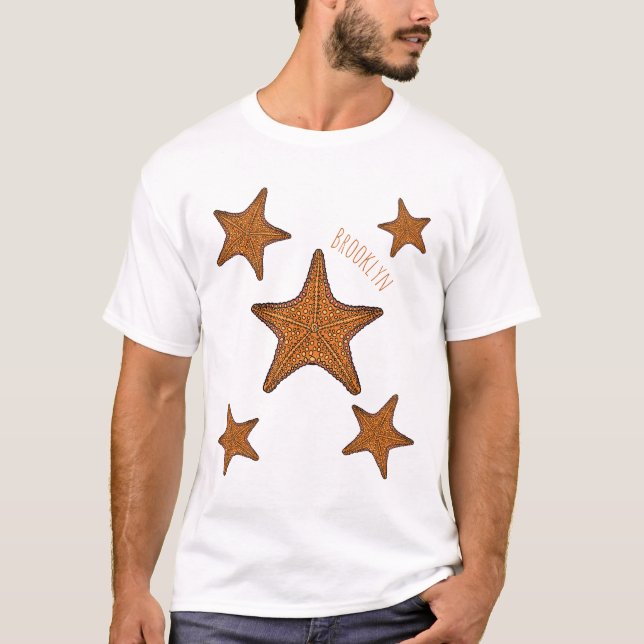 Camiseta Ilustração de desenho de Starfish (Frente)
