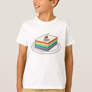 Camiseta Ilustração de desenho do bolo-arco-íris