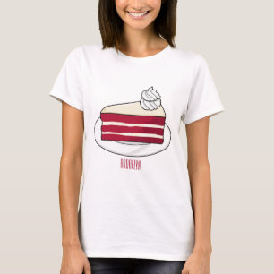 Camiseta Ilustração de desenho do bolo de veludo vermelho