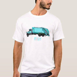 Camiseta Ilustração de desenho do caminhão de lixo