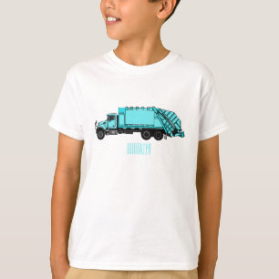 Camiseta Ilustração de desenho do caminhão de lixo