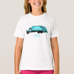 Camiseta Ilustração de desenho do caminhão de lixo