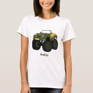 Camiseta Ilustração de desenho do caminhão monstro verde