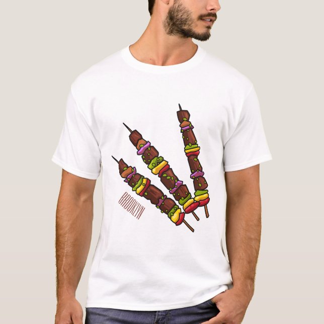 Camiseta Ilustração de desenho do Kebab ou kabob (Frente)