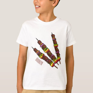 Camiseta Ilustração de desenho do Kebab ou kabob