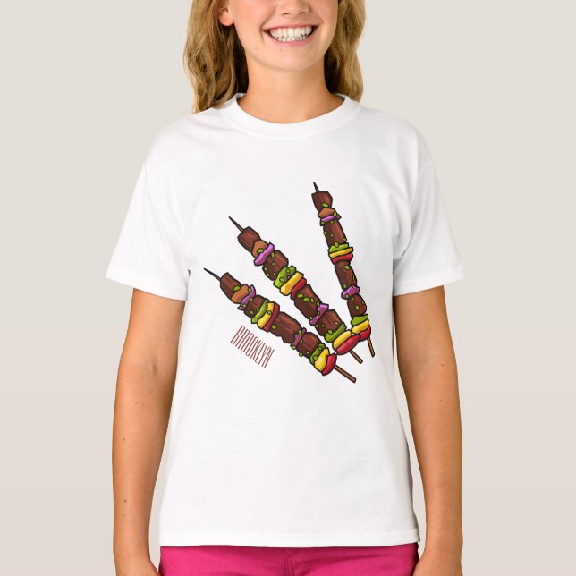 Camiseta Ilustração de desenho do Kebab ou kabob (Frente)