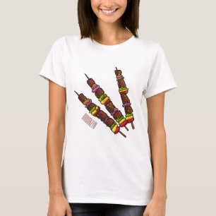 Camiseta Ilustração de desenho do Kebab ou kabob