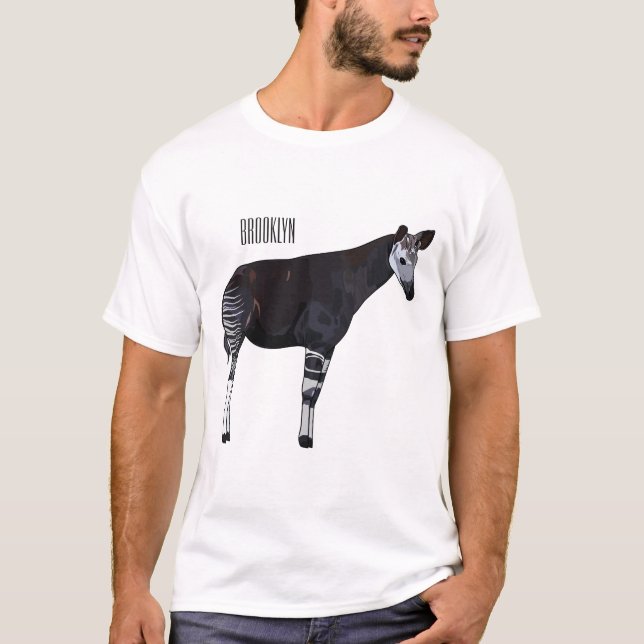 Camiseta Ilustração de desenho em Okapi (Frente)