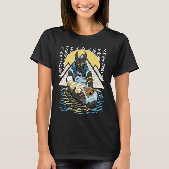 Camiseta Ilustração de Deus Egípcio Anubis (Frente)