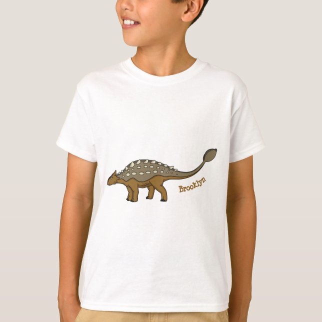 Camiseta Ilustração de dinossauro blindado Ankylosaurus (Frente)