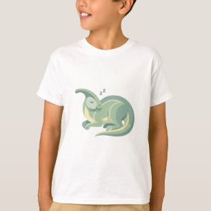 Camiseta Ilustração de Dinossauro Fofo Dormindo   Passado M