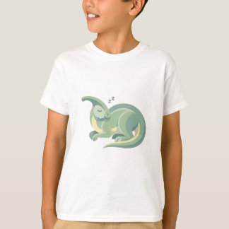 Camiseta Ilustração de Dinossauro Fofo Dormindo | Passado M