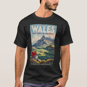 Camiseta Ilustração de Dragão do País de Gales Arte de Viag