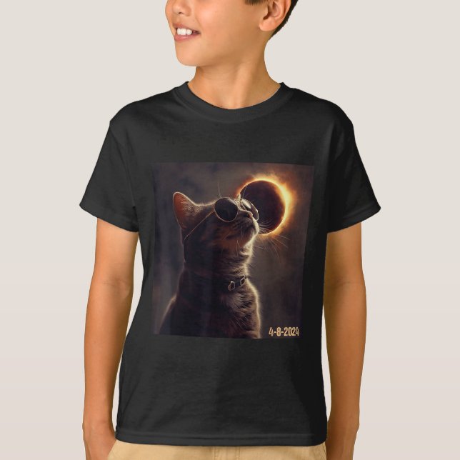 Camiseta Ilustração de Eclipse Solar Total com Óculos de So (Frente)