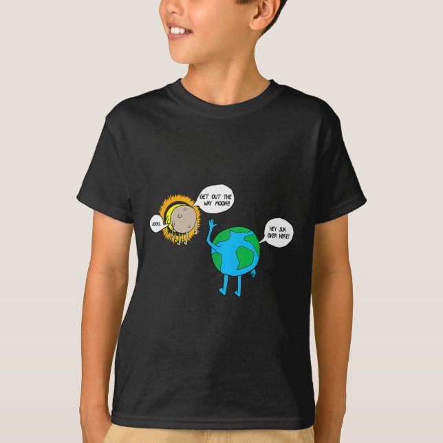 Camiseta Ilustração de Eclipse Solar Total de Abril em Cart (Frente)