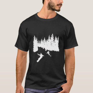 Camiseta Ilustração De Esqui E Snowboard - Árvore Florestal