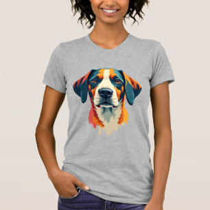 Camiseta Ilustração de Estimação de Cachorro Colorido Vinta