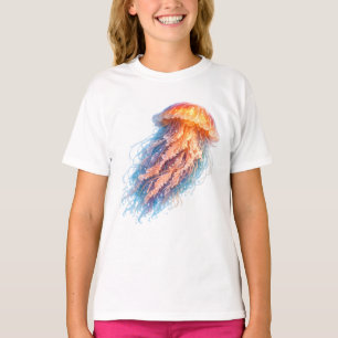 Camiseta Ilustração de Fantasia de Água-viva Elegante