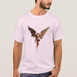 Camiseta Ilustração de Fantasia Romântica de Asas de Demôni