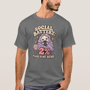 Camiseta Ilustração de Fantasma de Bateria Social Engraçada