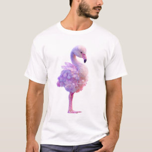 Camiseta Ilustração de Flamingo Estilizado Vibrante para Ho