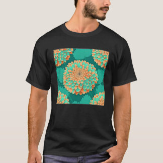 Camiseta Ilustração de Flor de Crisântemo Bonita Mulheres Ú