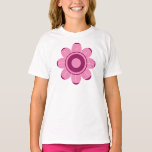 Camiseta Ilustração de Flor Rosa Abstrata
